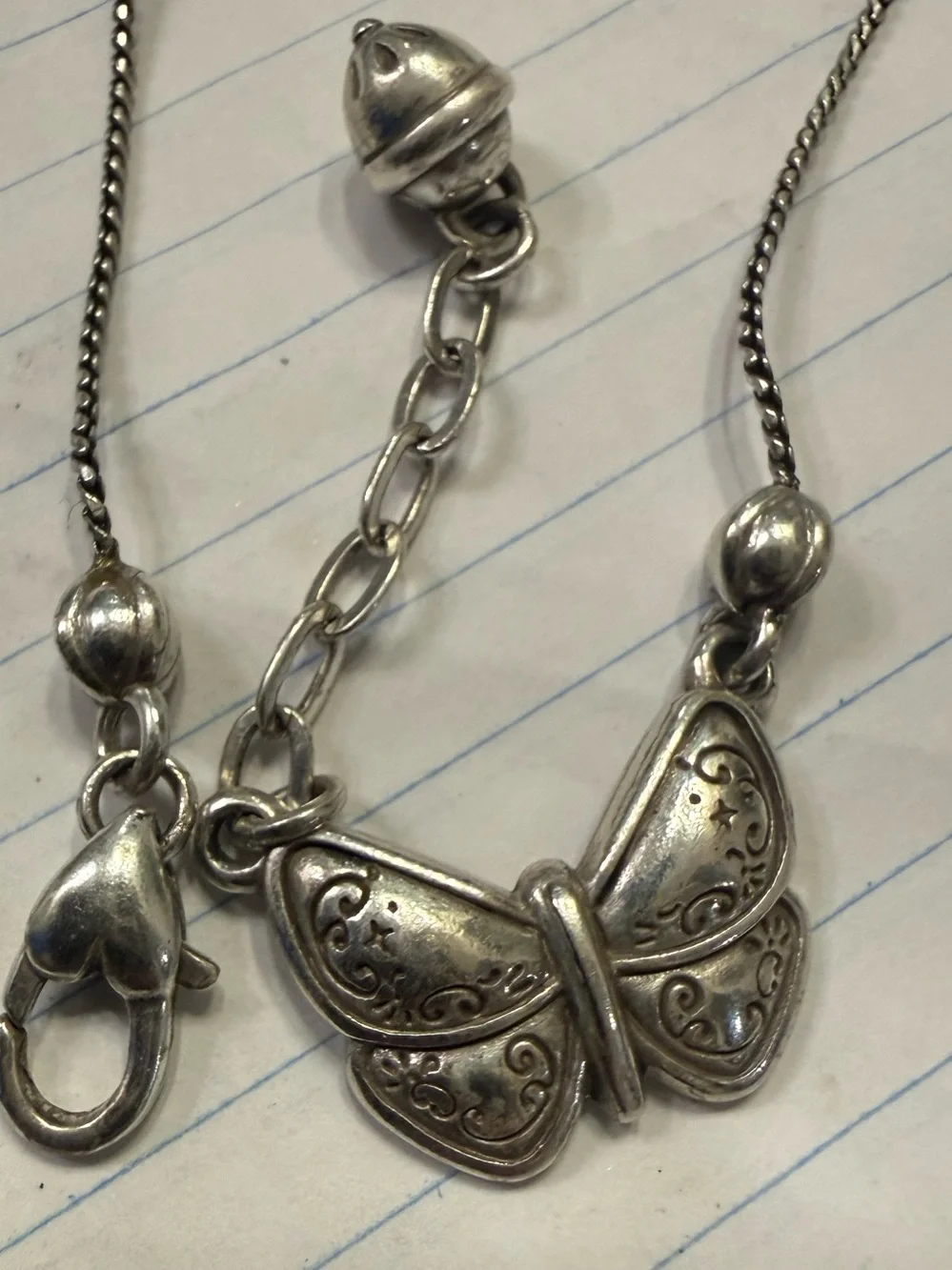 Brighton silver Tone Butterfly Necklace
